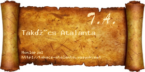 Takács Atalanta névjegykártya